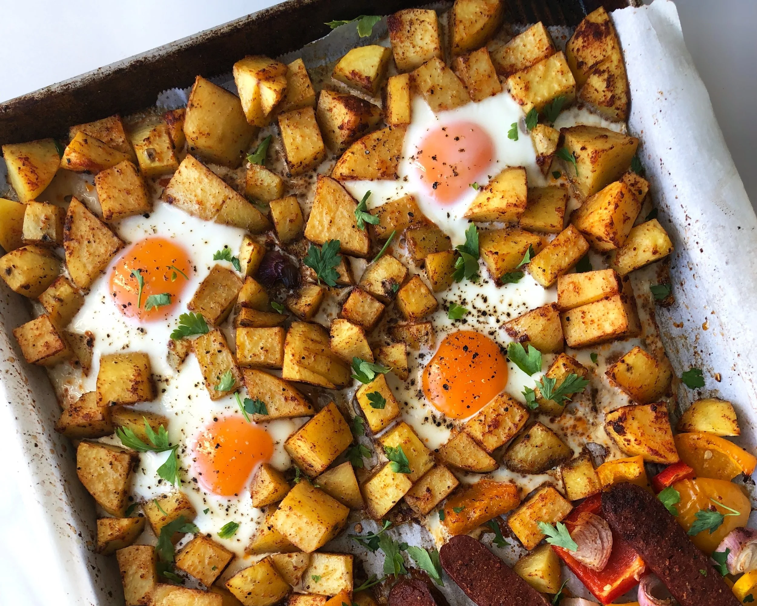 Sheet Pan Breakfast for Dinner