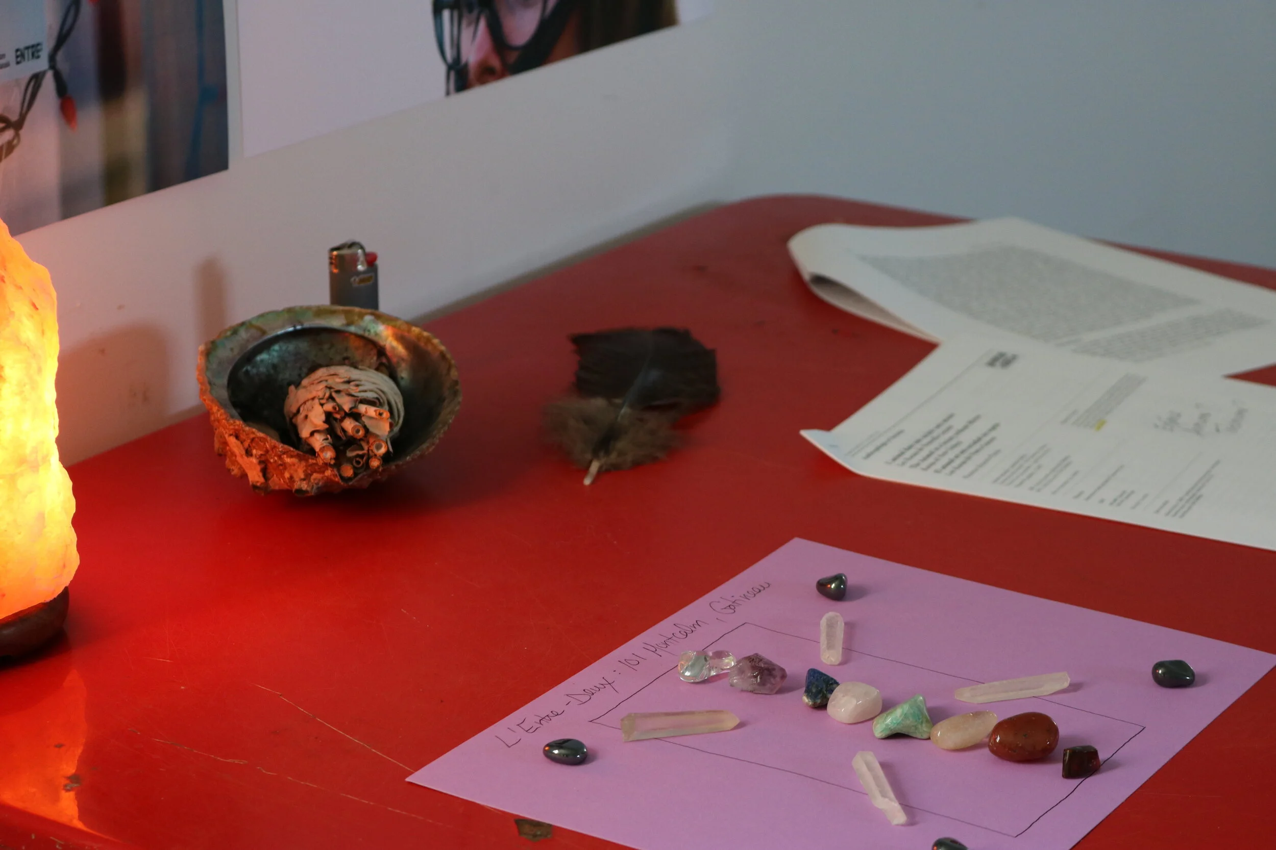 © Sarah Jane Mayer Chartrand, Recherches : suite au Carnaval numérique, vue partielle de l’installation, 2019