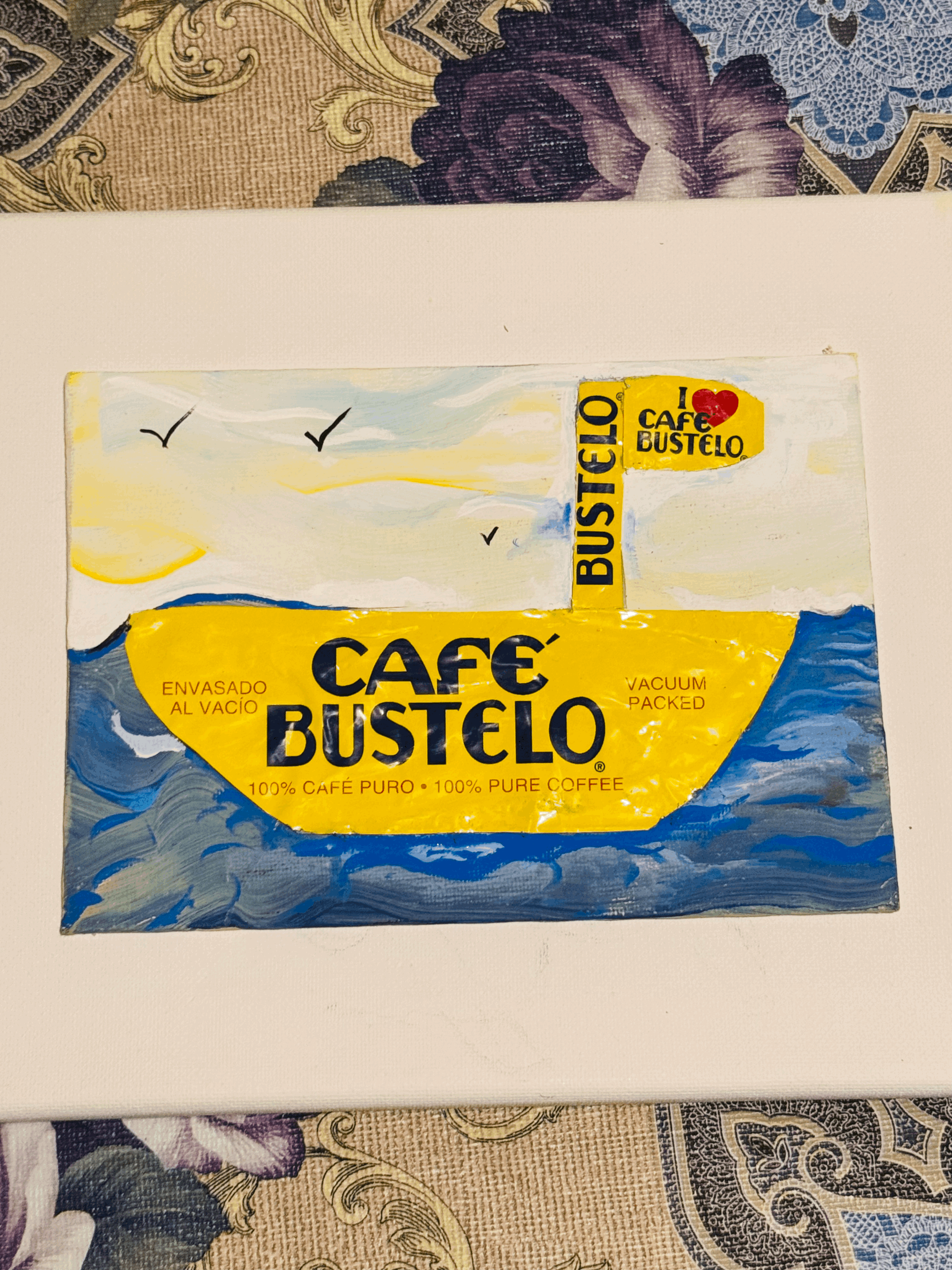 Nautical Brew Collage Painting on Canvas