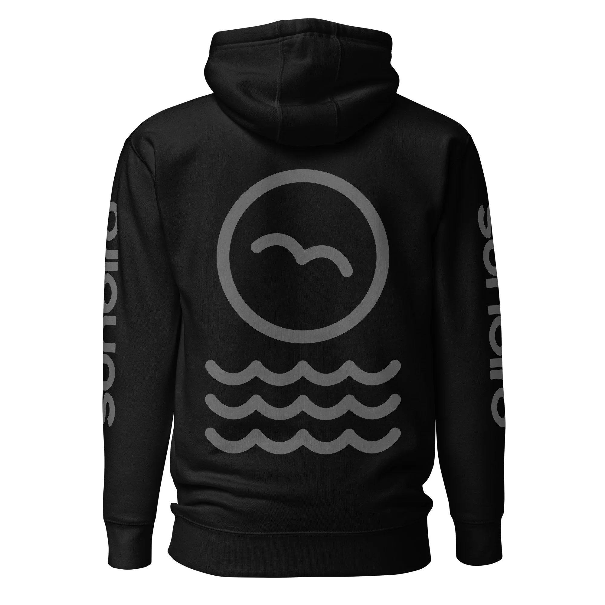 'Monoline' Retro Hoodie - Black/Eclipse