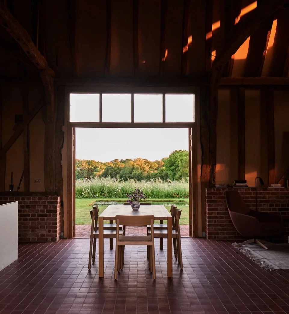 Jankes Barn interior looking out over the rear garden
