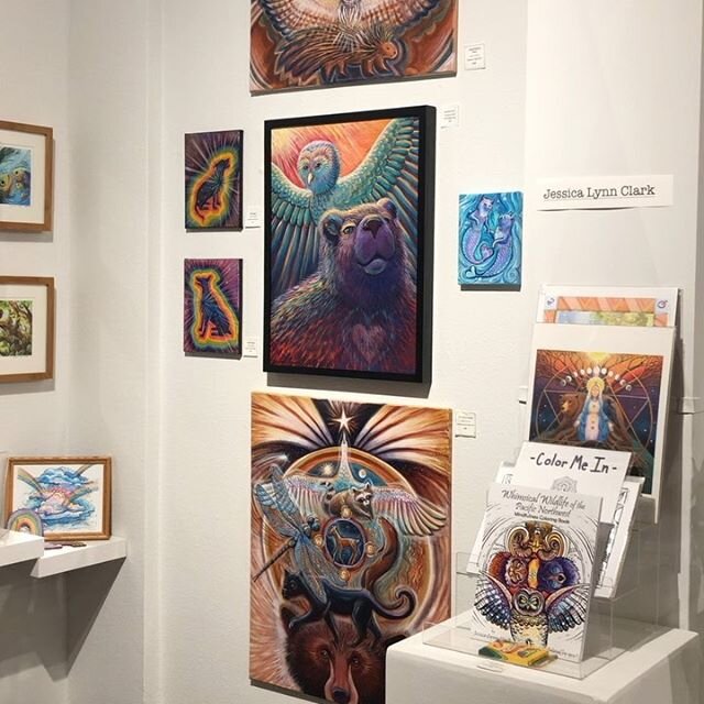 @albertastreetgallery 
Check our my new space! Grateful for the ASG team of artists who made this gallery more amazing with our recent remodel! 
I&rsquo;m happy with more room and book shelves! Yay! 
We also have an exciting 6x6x6 Community Art Show 