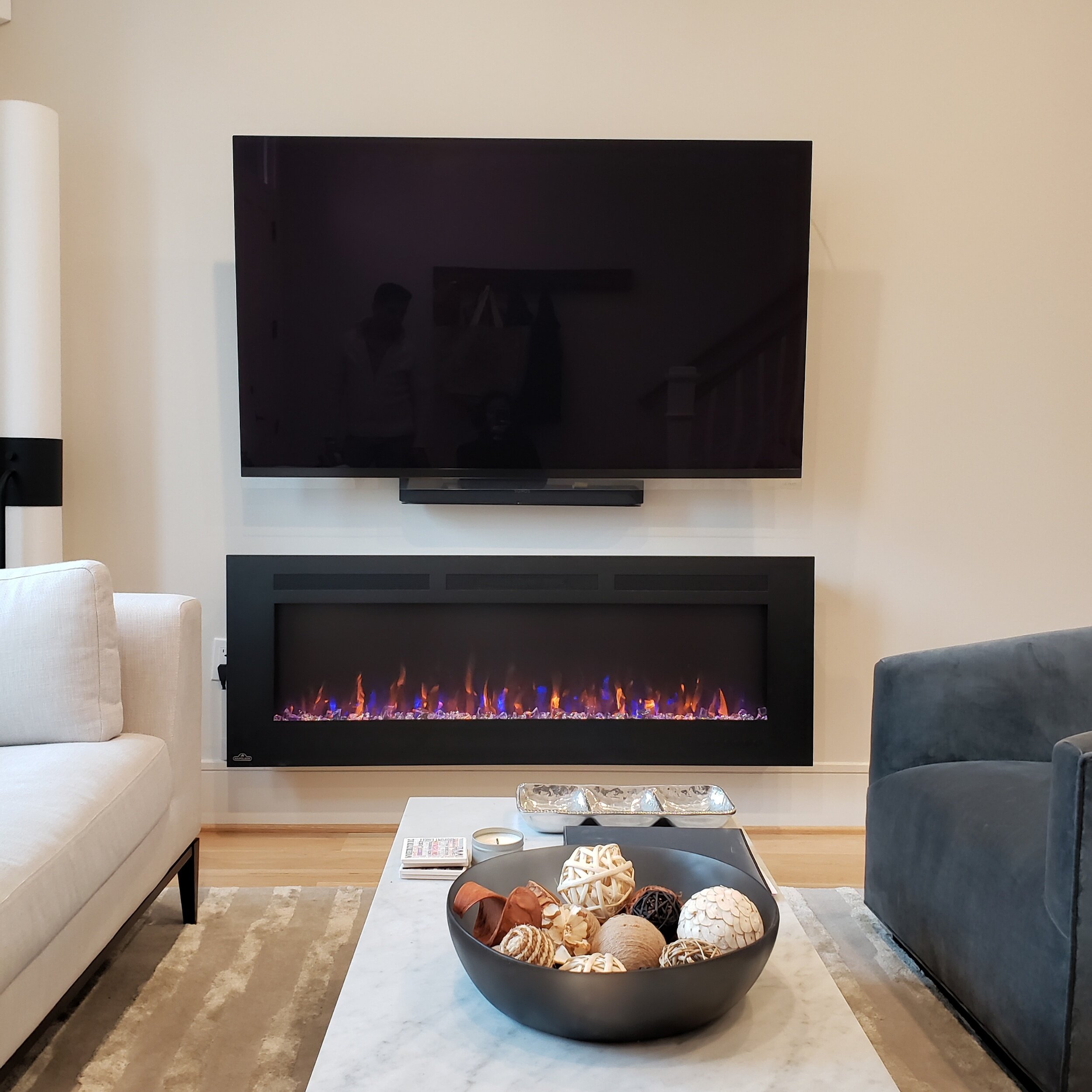  We install electric fireplaces. 