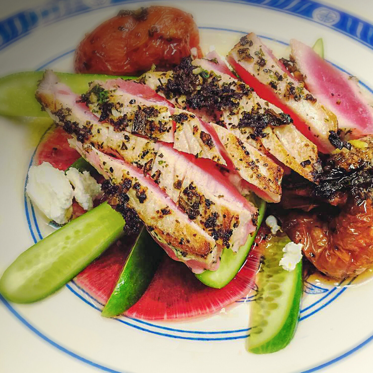 Seared Ahi with Persian Cucumbers