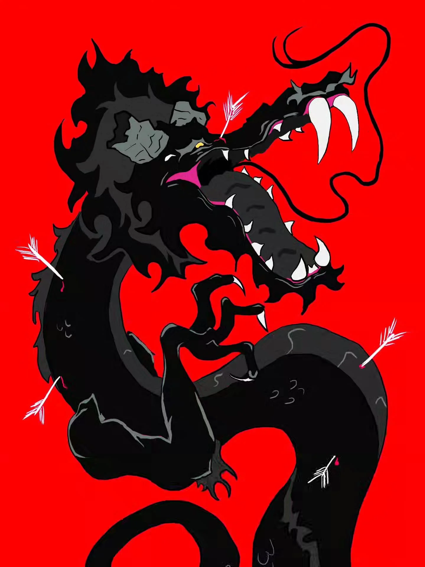 Preview of my next dragon 👀 I ran out of red thread while working on the background and am currently waiting for more 😷 definitely going to be my biggest and most intricate guy so far!

#digitalart #dragonart #ouch