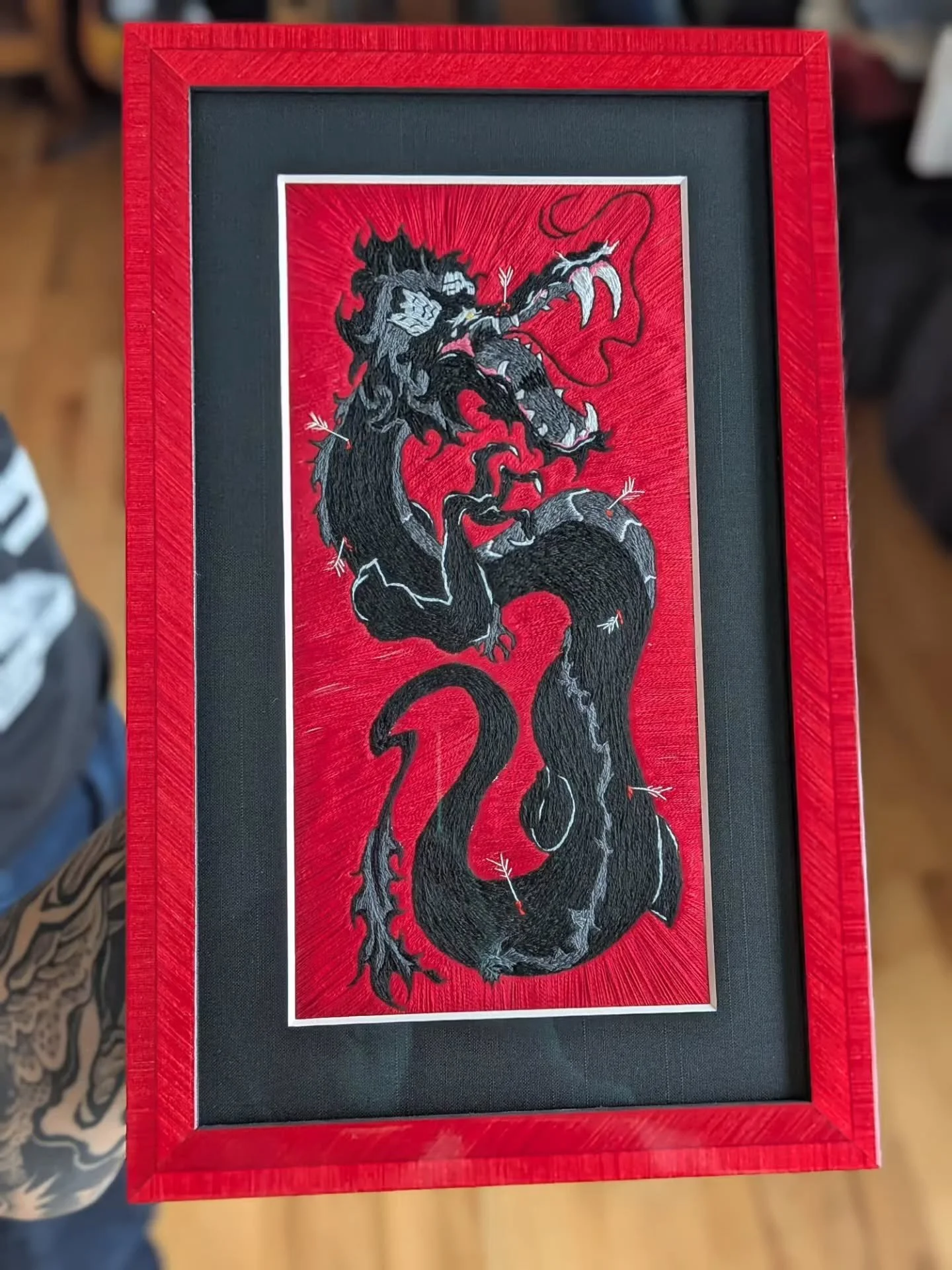 Absolutely psyched about this dude! I had drawn him while feeling trapped in retail hell with no idea about where I wanted to go or what I wanted to do. I still don't know!! But I have rediscovered my love of embroidery and I'm excited to keep making