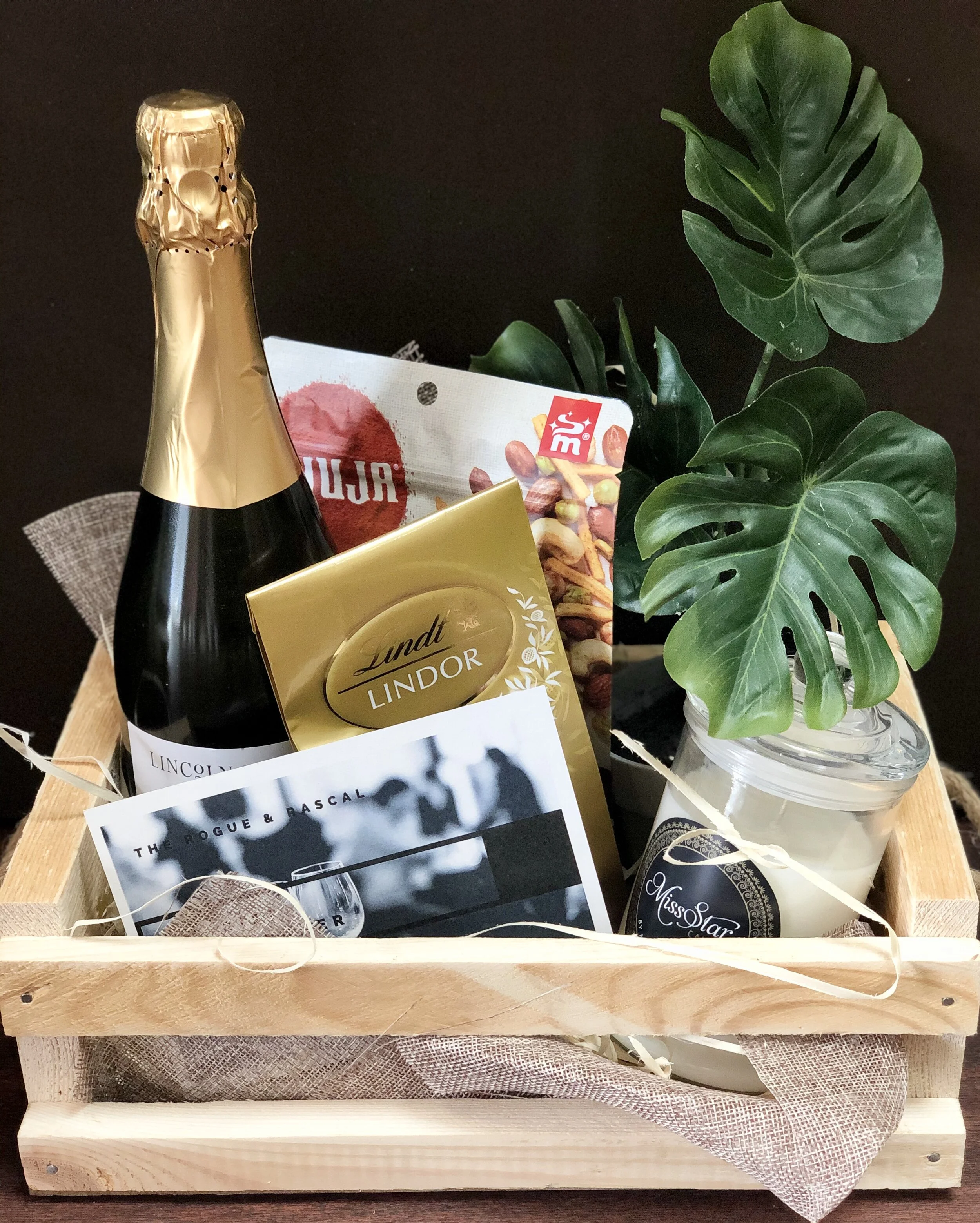 Champagne Wooden Hamper box
