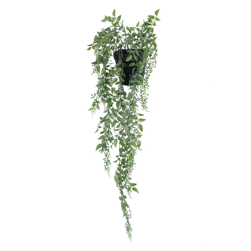 Leaf &amp; Berry Hanging Bush in pot 73cm