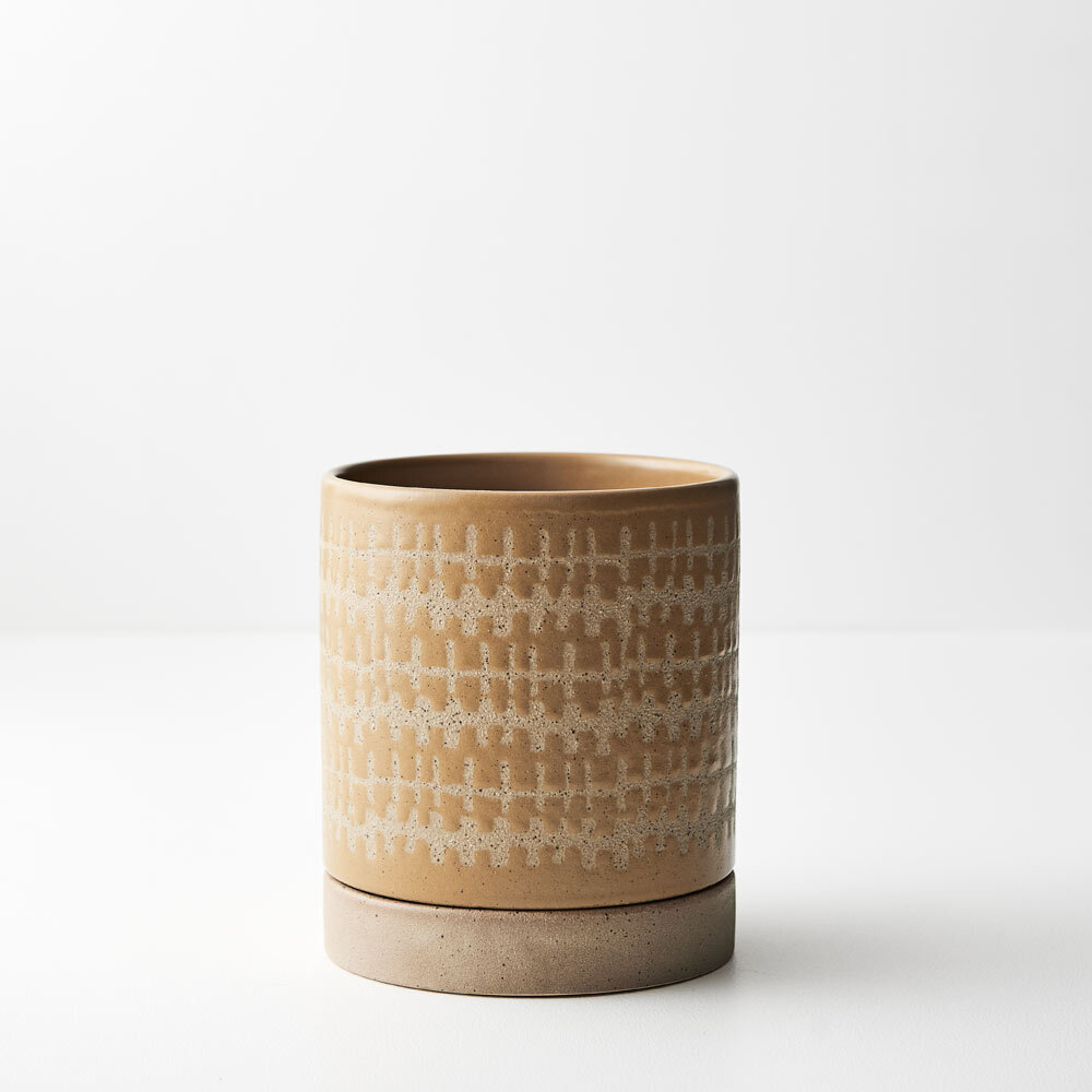 Viktoria pot w/saucer Mustard