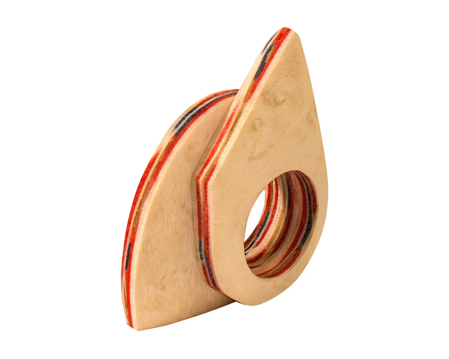 geometric ring made out of exotic woods