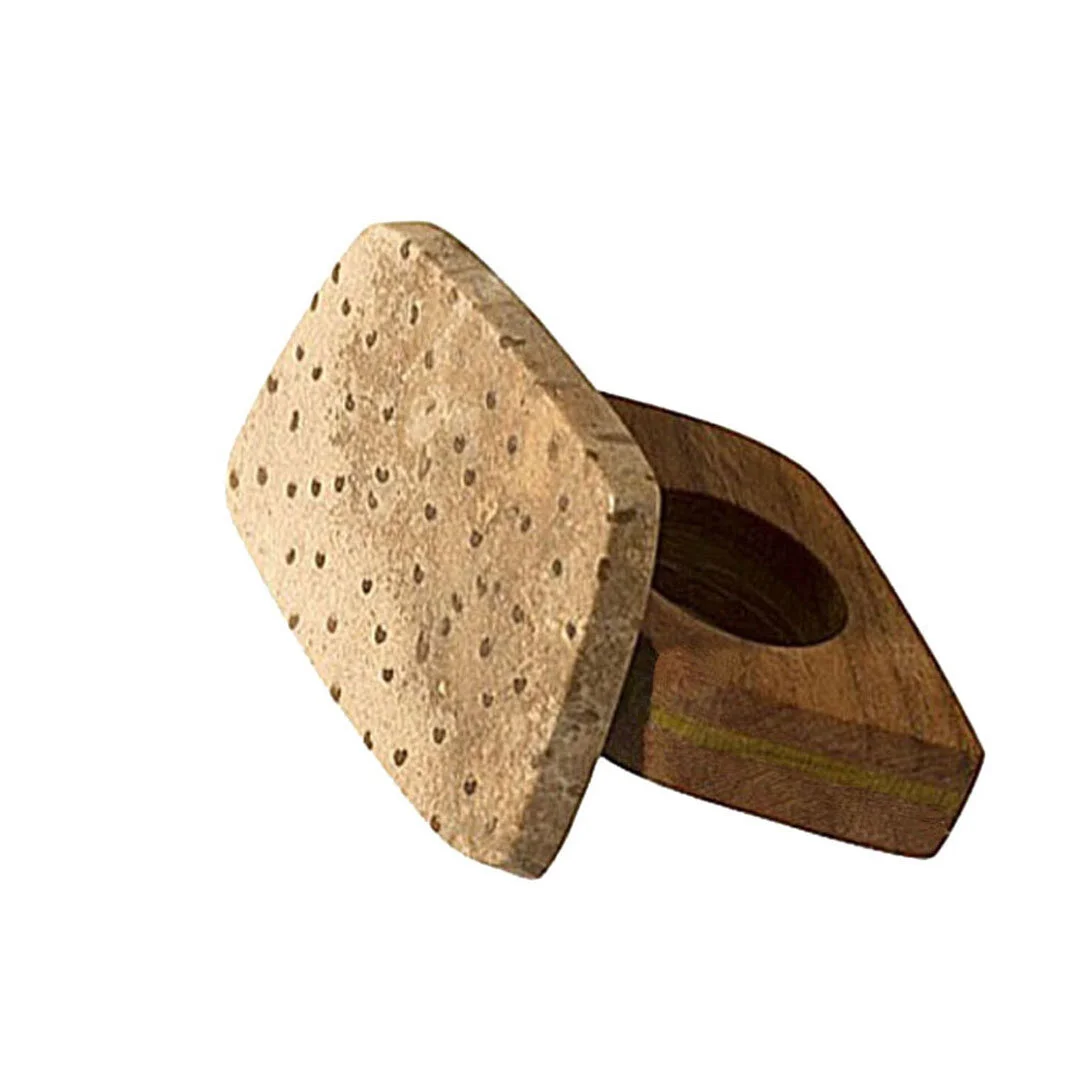 ring with petrified palm wood gemstone