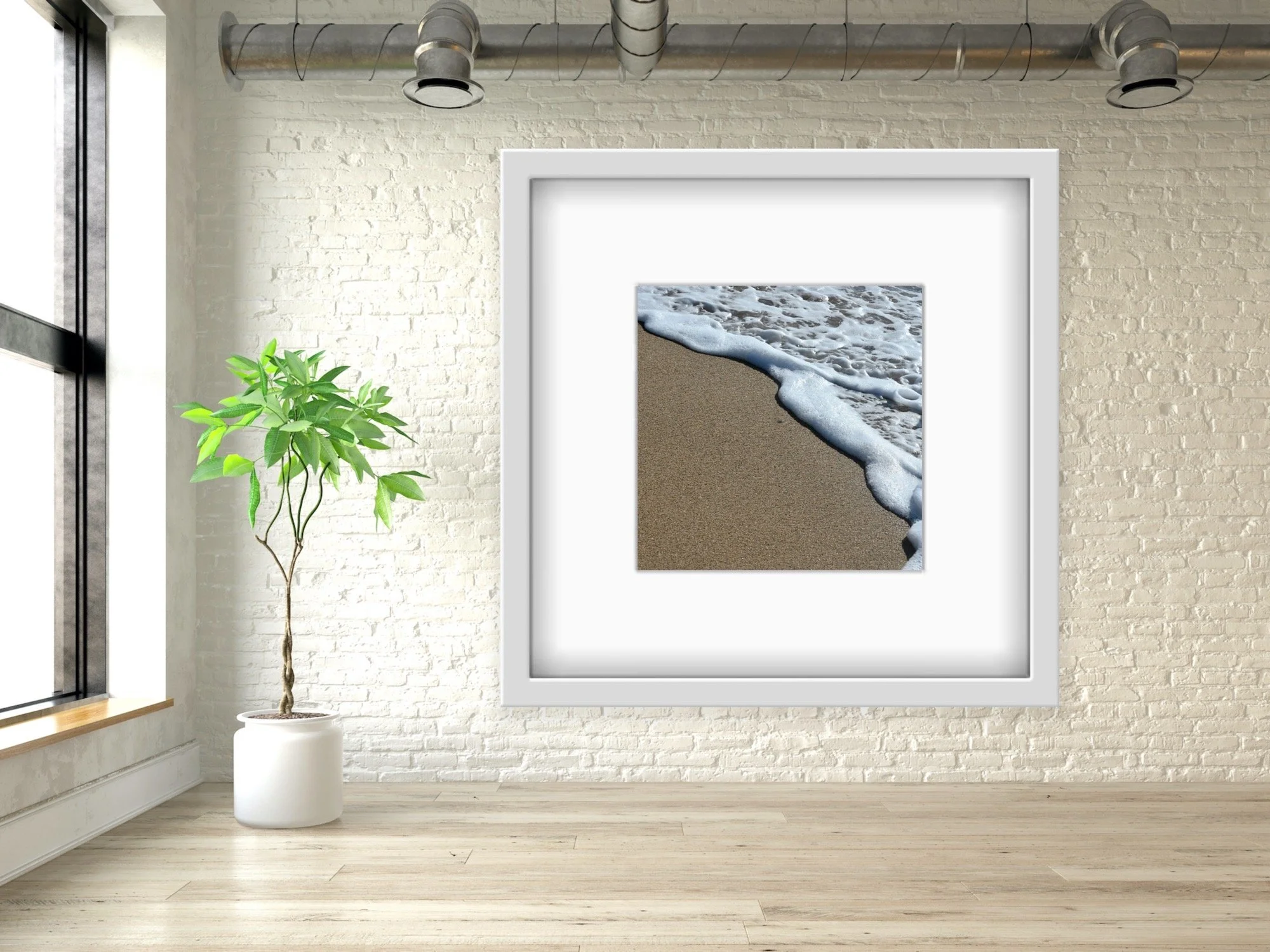 landscape photography in minimalist interior