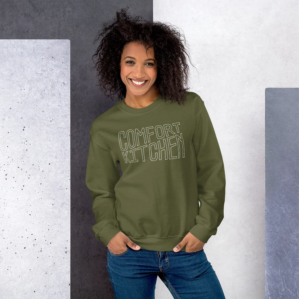 Big Logo Army Green Sweater (Unisex) — Comfort Kitchen