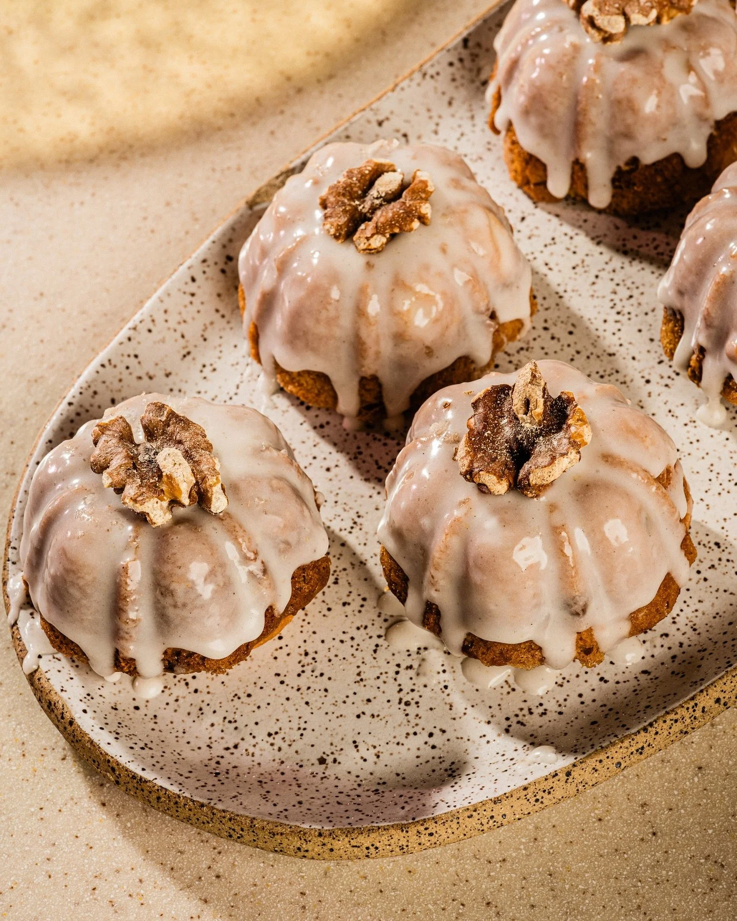 Say hello to our&nbsp;newest member of our brunch family! 
Our take on the classic pound cake that reminds us of grandma&rsquo;s house 🏡🍰✨&mdash; sweet, adorable, delicious, and always feels right. Have one or have many.

Walnut cake baked with war