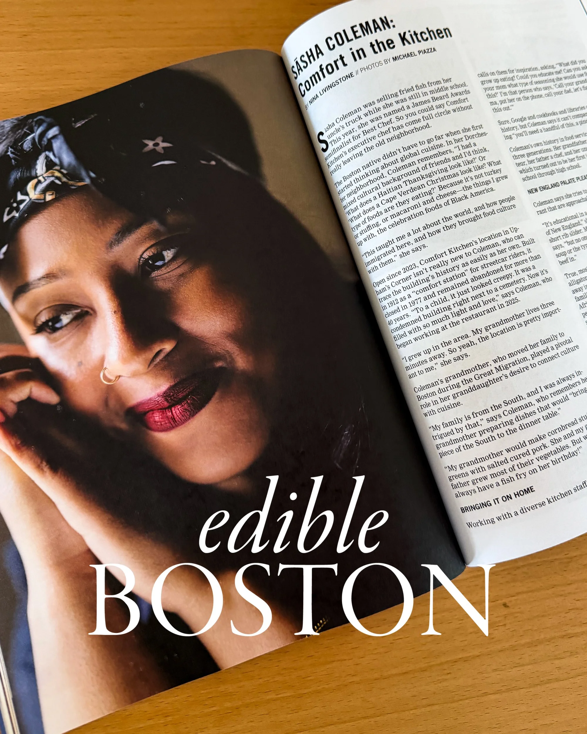                                        Edible Boston: Sāsha Coleman: Comfort in the Kitchen