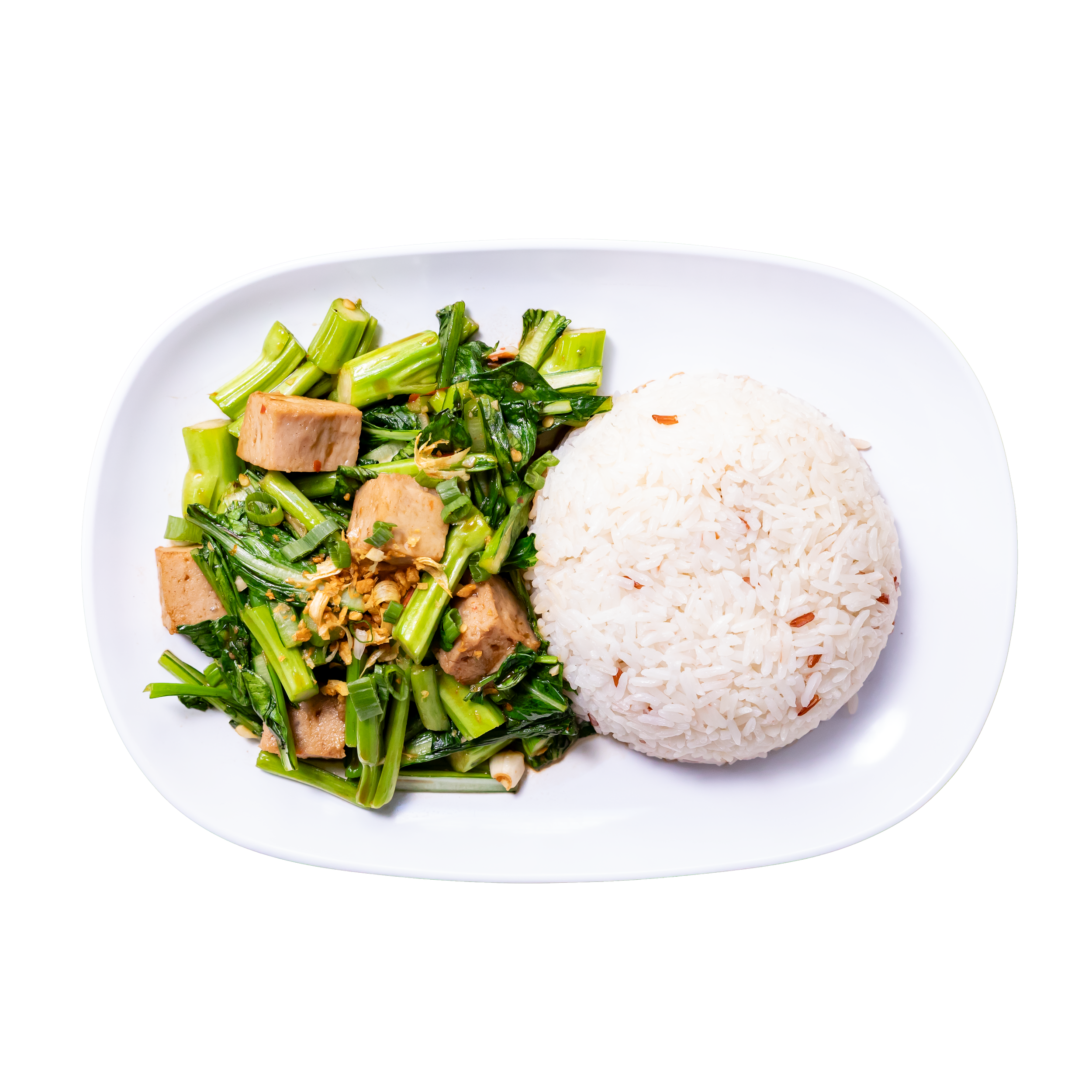 14. RICE & YU-CHOY STIR FRY