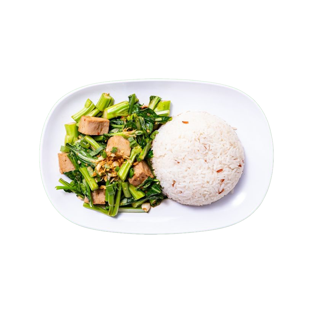 14. YU-CHOY STIR FRY WITH RICE