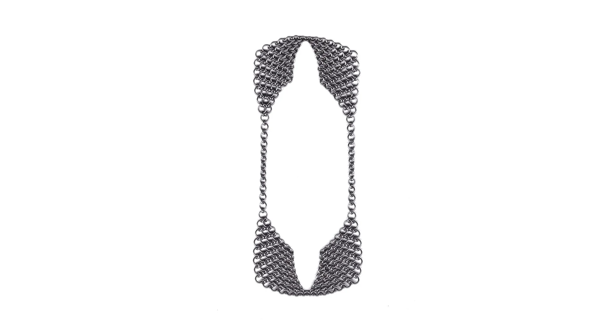 Rebekah Frank, Sunday Morning - Draped Collar, 2025, necklace, steel, 11 x 5 x 0.125 inches, edition of 3