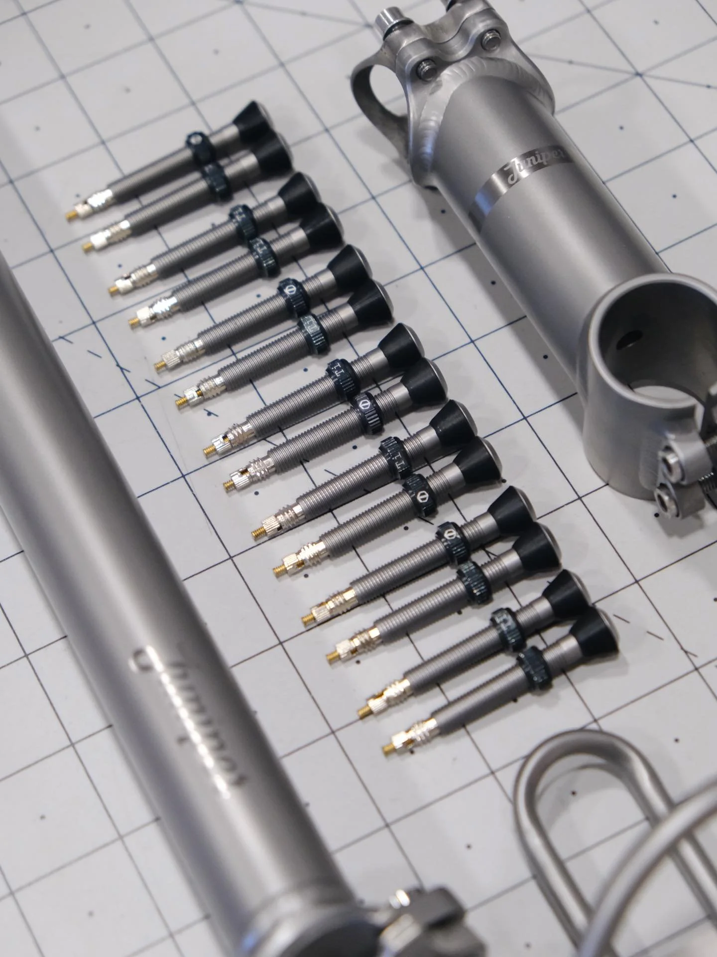 I FOUND SOME MORE! I though that I had run through these coveted Terske valve stems, but rummaging around in some drawers, I found eight more sets of them! I&rsquo;ve popped them into the Agave webstore in satin grey, for a definitively limited time.