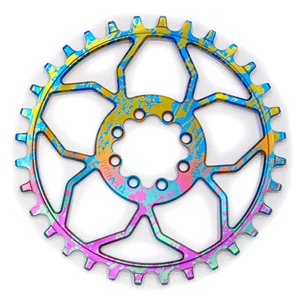 5DEV 8-Bolt T-Type 32t Chainring - Splatter Anodized — agave