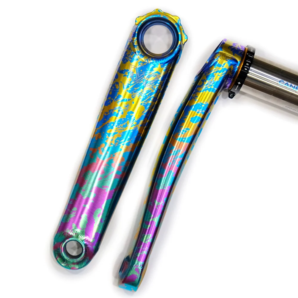 Cane Creek eeWings Crankset - 8-Bolt Splatter Anodized — agave