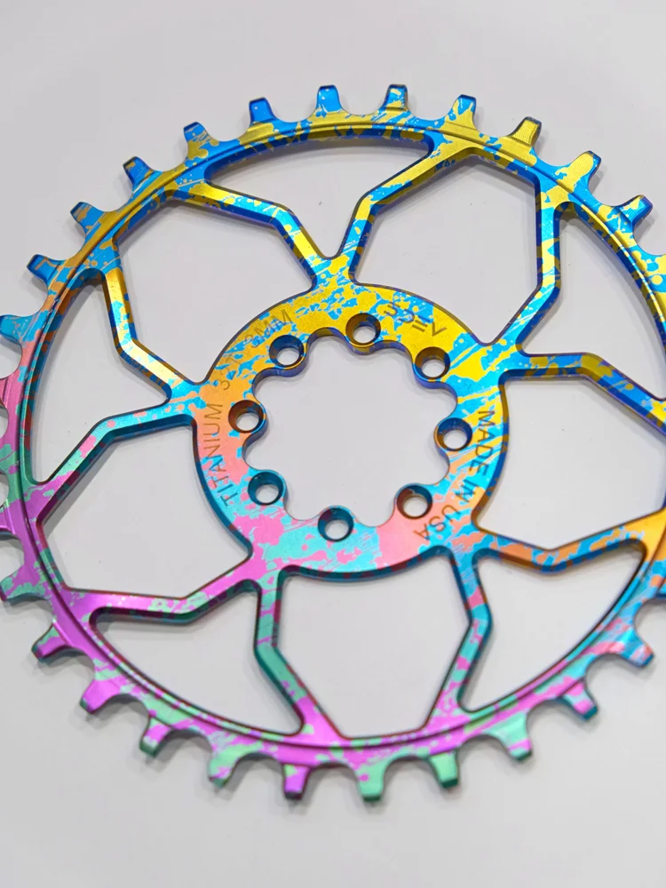 5DEV 8-Bolt T-Type 32t Chainring - Splatter Anodized — agave