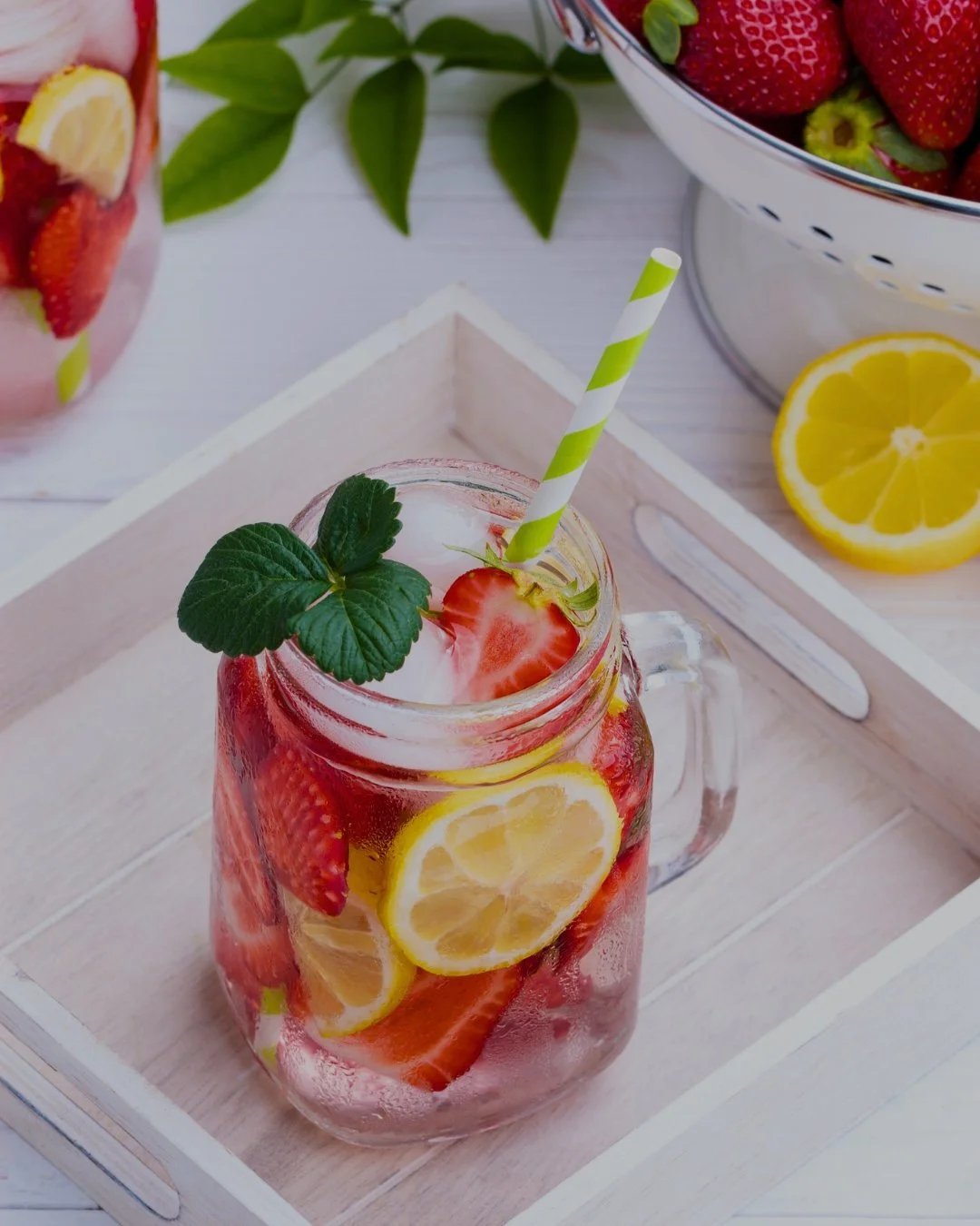 Strawberries, lemon, ice, and a little moment to yourself. 🍓🍋

Our strawberry lemon infused water is basically self-care in a glass &mdash; fresh, refreshing, and just the thing to sip between treatments. #StayHydrated

&bull;&bull; Strawberry Lemo