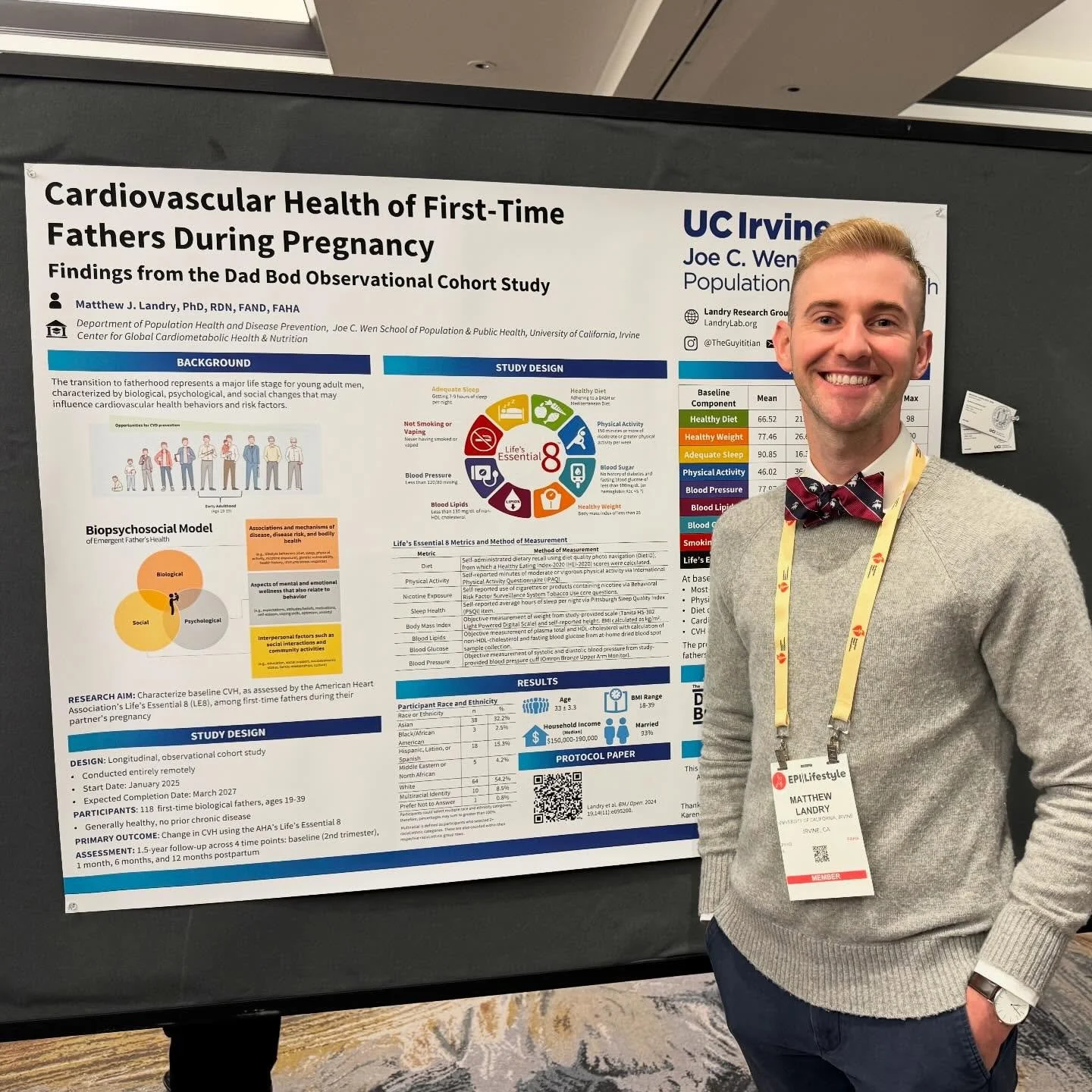 Back from a great @american_heart Epi/Lifestyle conference. 

I got to share some preliminary findings from my #DadBodStudy. Loved having people come up to tell me how novel the study was or ask curious question. Can&rsquo;t wait to share even more d