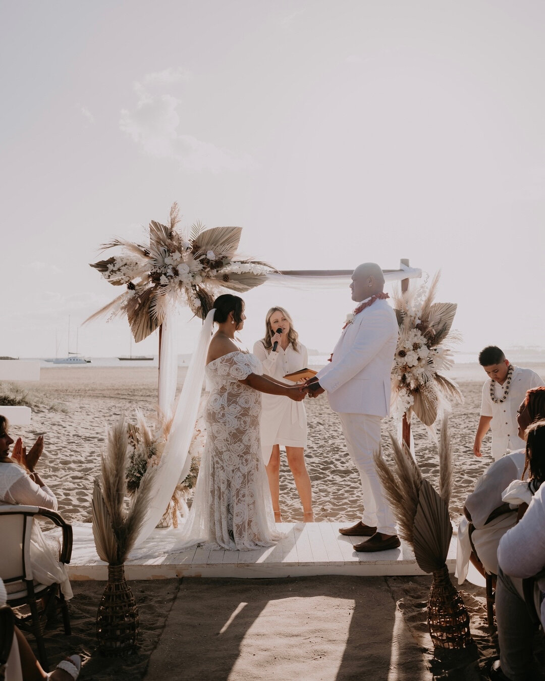 Thursday afternoon weddings on the beach don&rsquo;t get much more epic than this. Throw in their kids as the wedding party, a couple who cried through their vows, everyone wearing white on the sand and well.. you have perfection folks! ​​​​​​​​​.
@l
