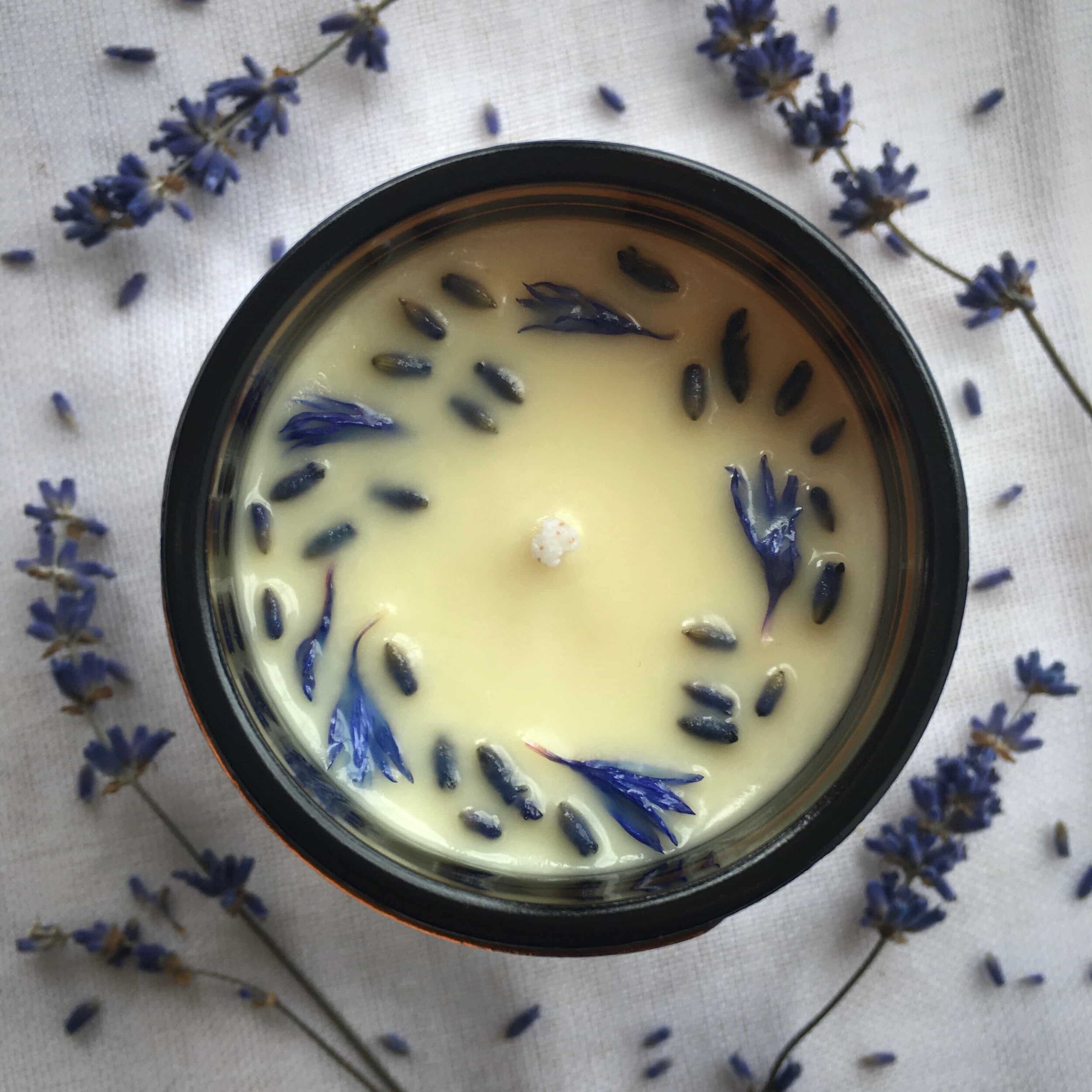 Lavender decorated relaxing soy candle jar.jpg