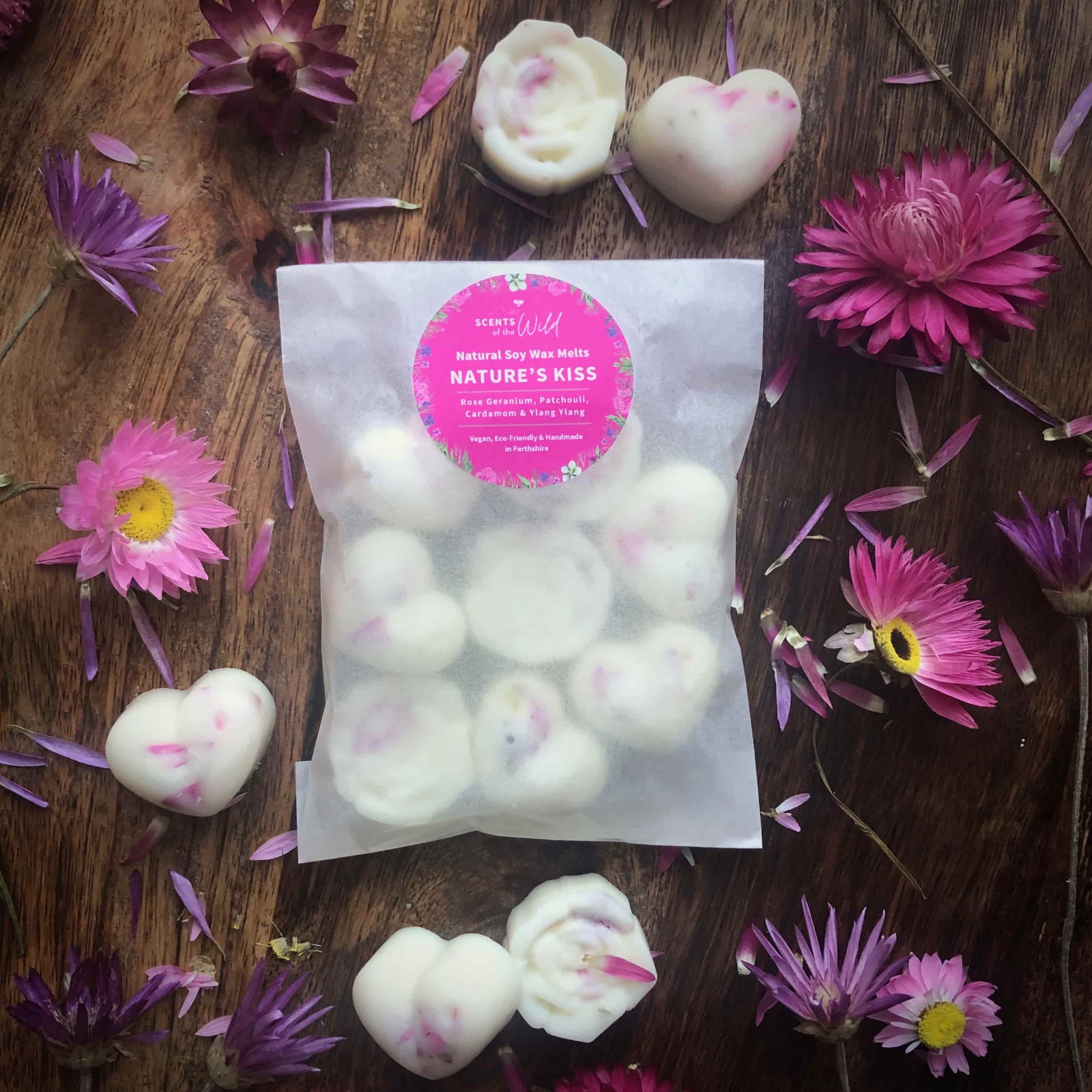 Nature's Kiss romantic botanical soy wax melts packet pink flower petals.jpg