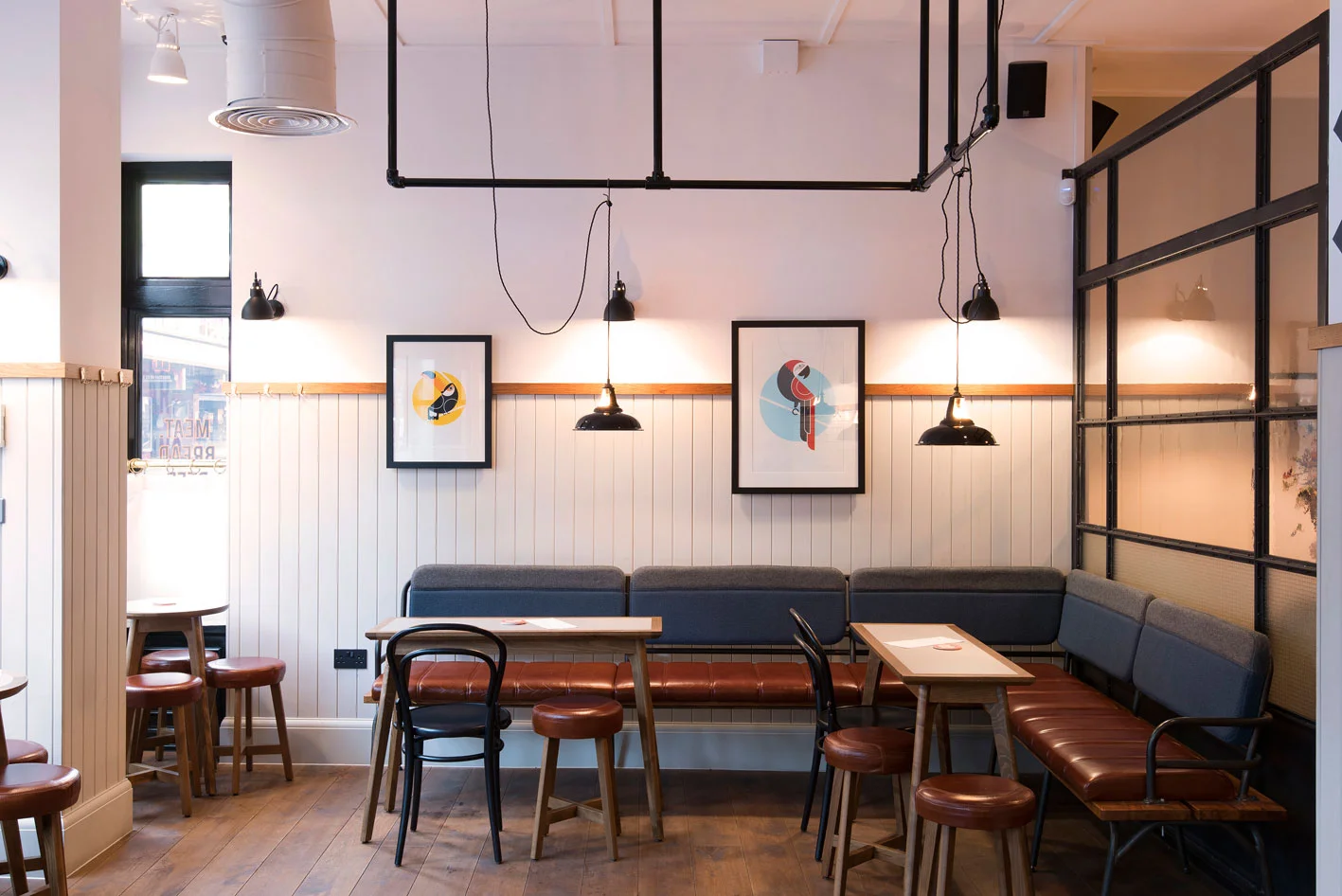 Pint Shop restaurant fixed seating and glazed screen