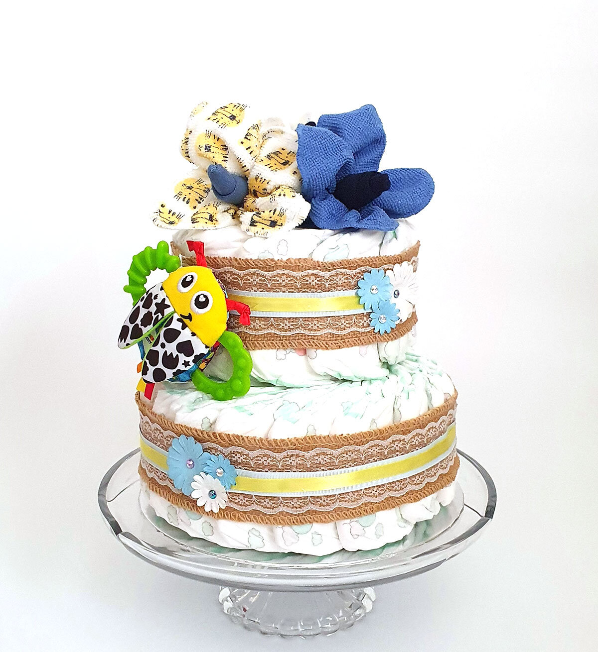 2 Tier Floral Nappy Cake