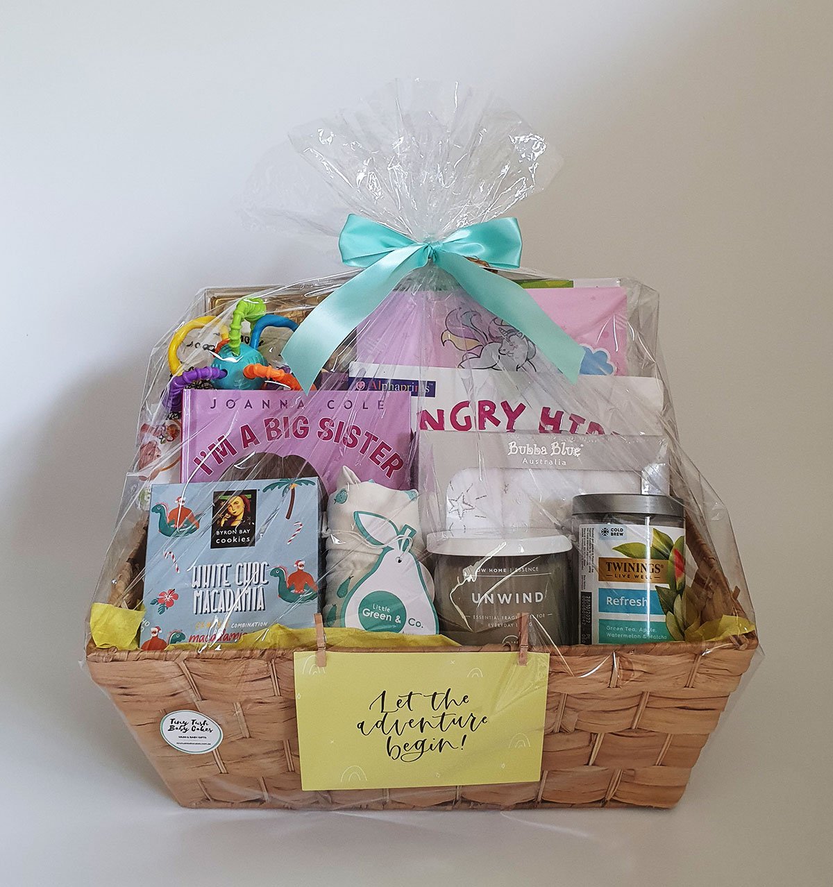 Gift basket for baby girl, big sister &amp; family