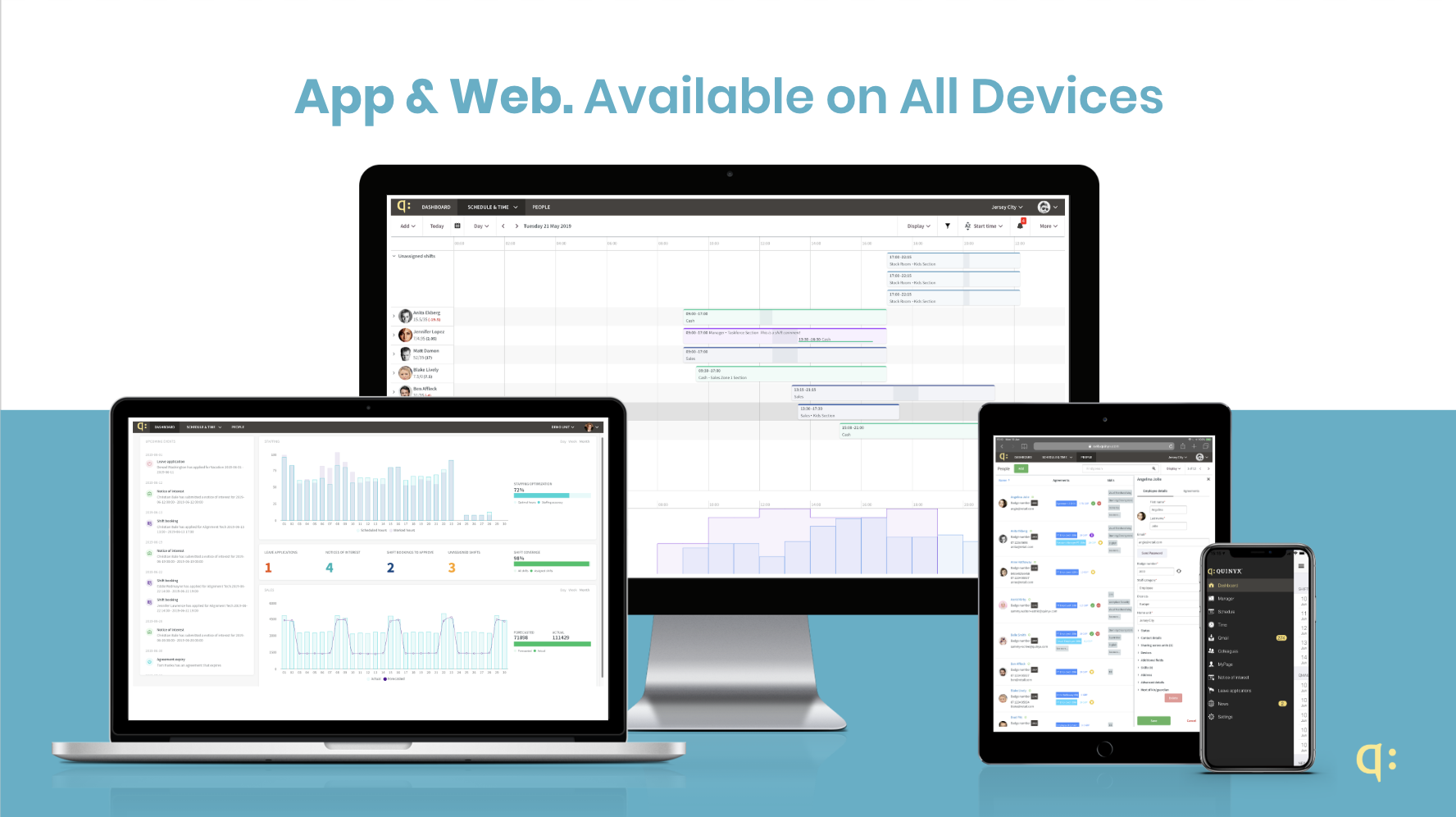 Quinyx provides cloud-based Workforce Management Systems.