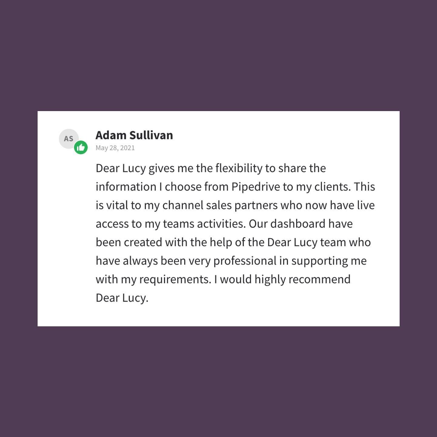 Looking for a way to share your key sales metrics, forecasts, or data outside of your core sales team? Let us help. And thank you for your kind words, Adam. 🤗