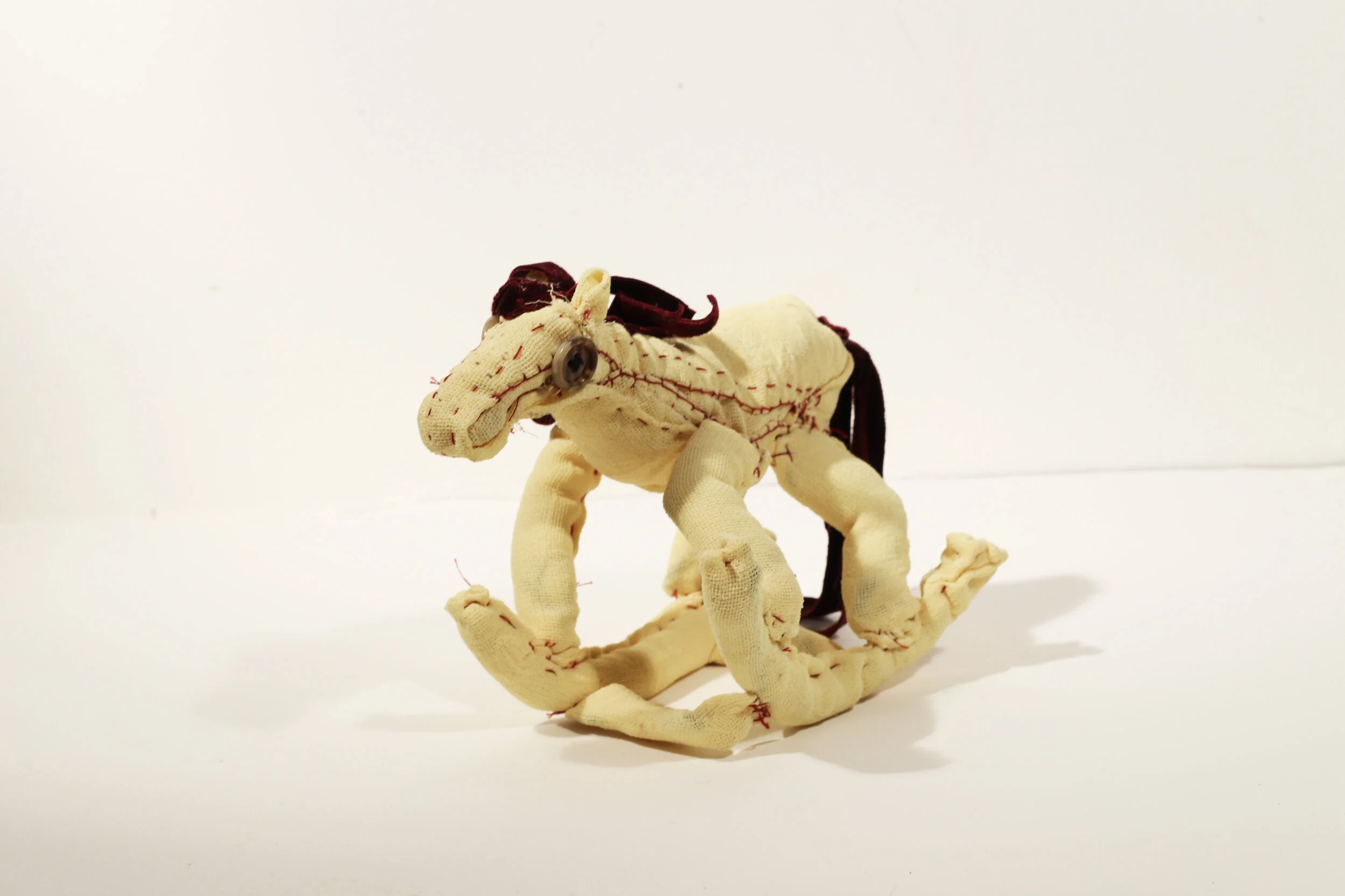 Rocking Horse, 2011, Wire, Fabric, Embroidery Floss, Thread, Buttons