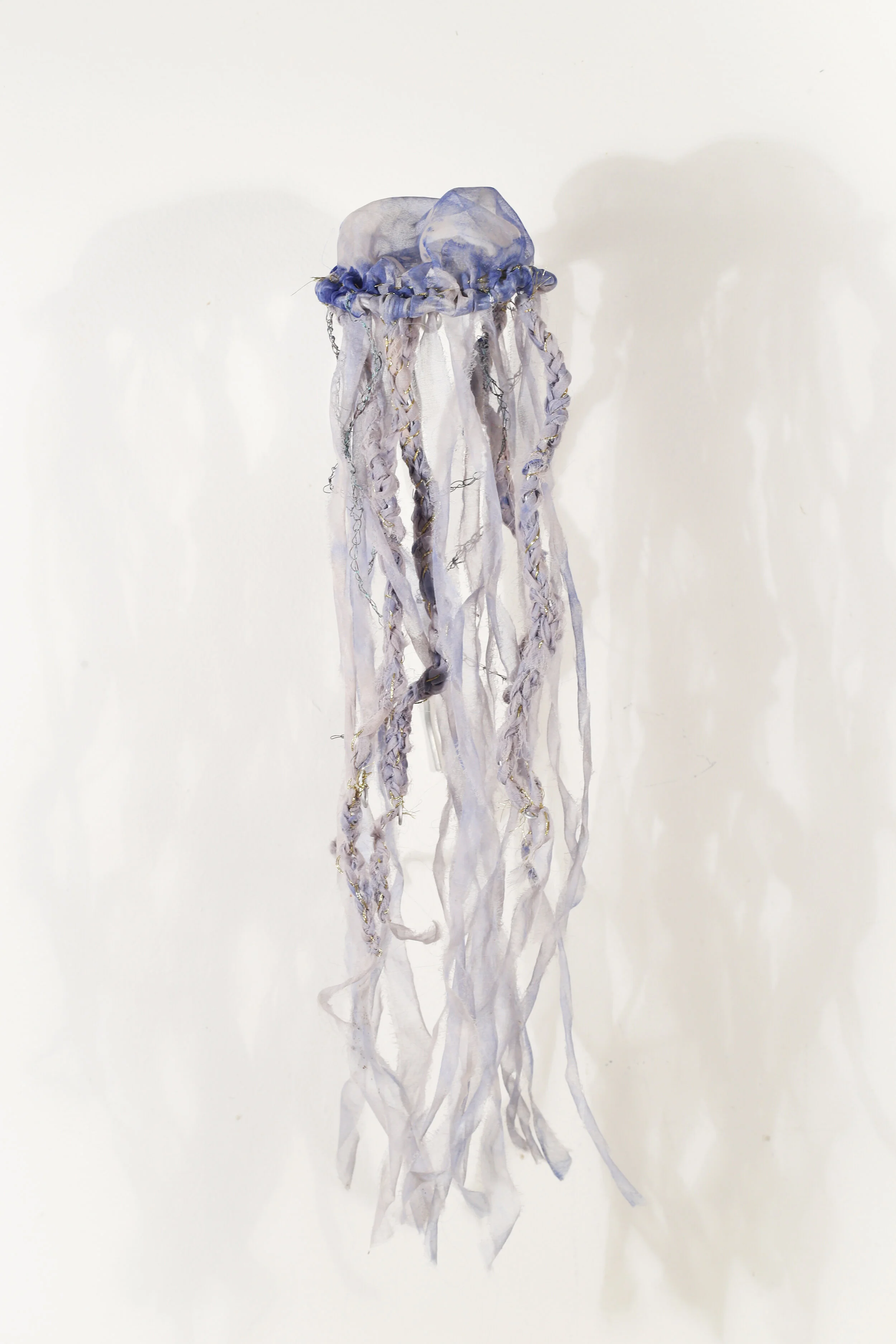 Jellyfish, 2015, Aluminum Armature Wire, Epoxy Putty, Hand Dyed Fabric, Embroidery Floss, Wire