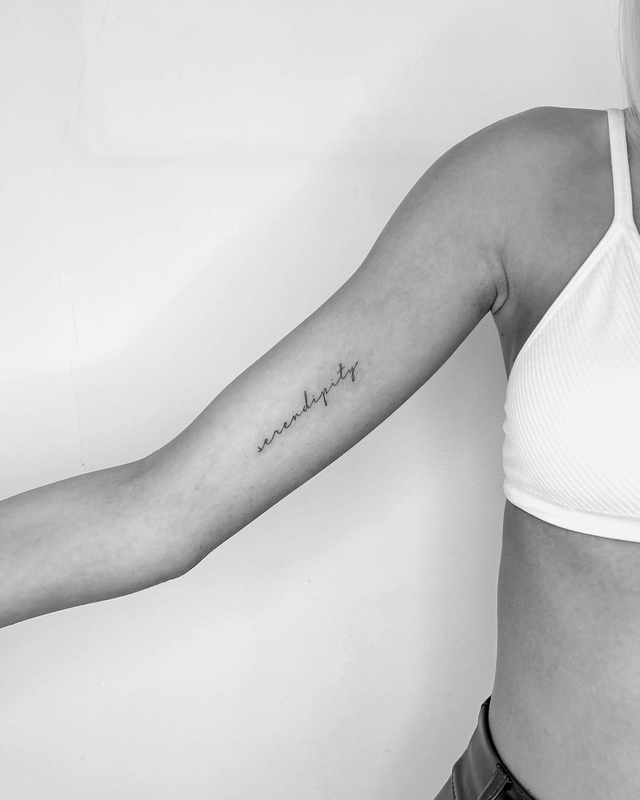 Inner Bicep Script Tattoo Inner Bicep Script Tattoo