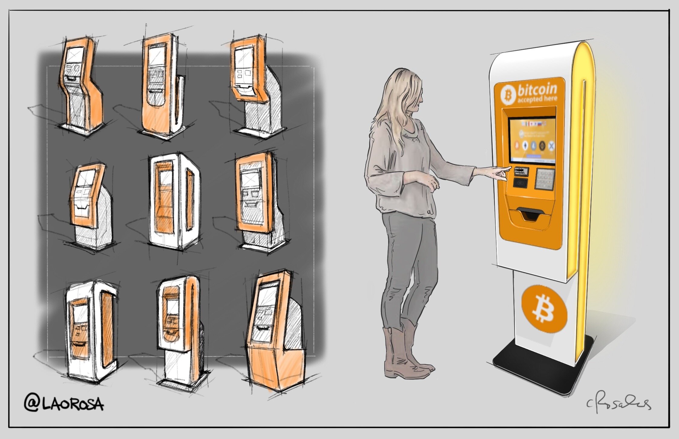  Conceptual ideation of a  Bitcoin  cryptocurrency ATM.  