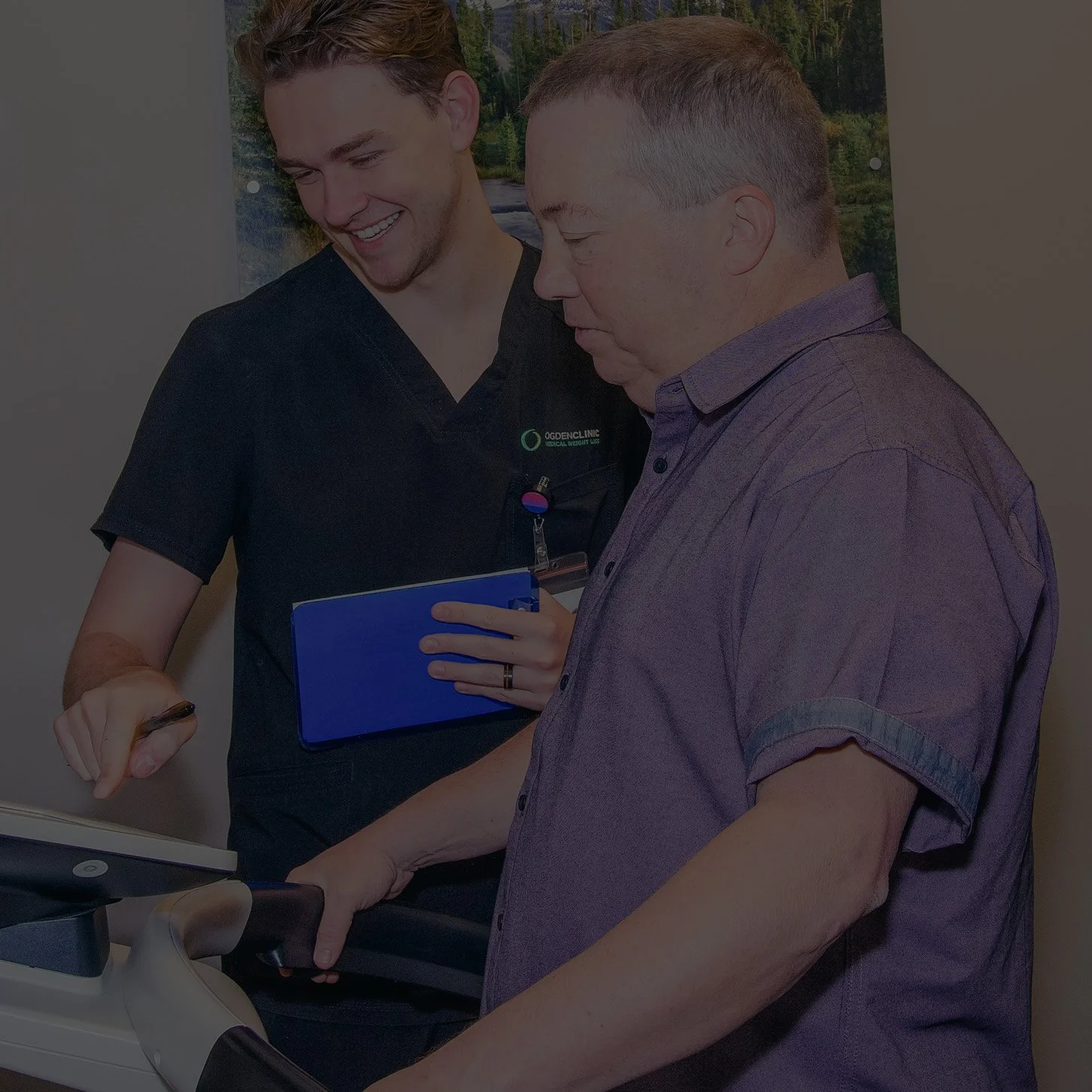Clean, professional medical spa treatment room with neutral tones at Advanced Medical Weight Loss in Ogden