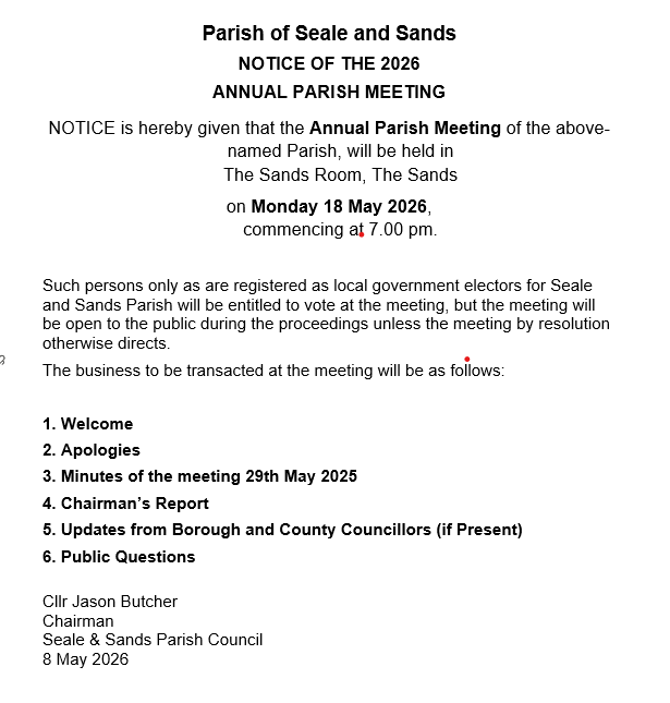 Annual Parish Meeting - Notice
