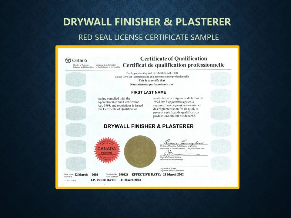 453A DRYWALL FINISHER & PLASTERER LICENSE