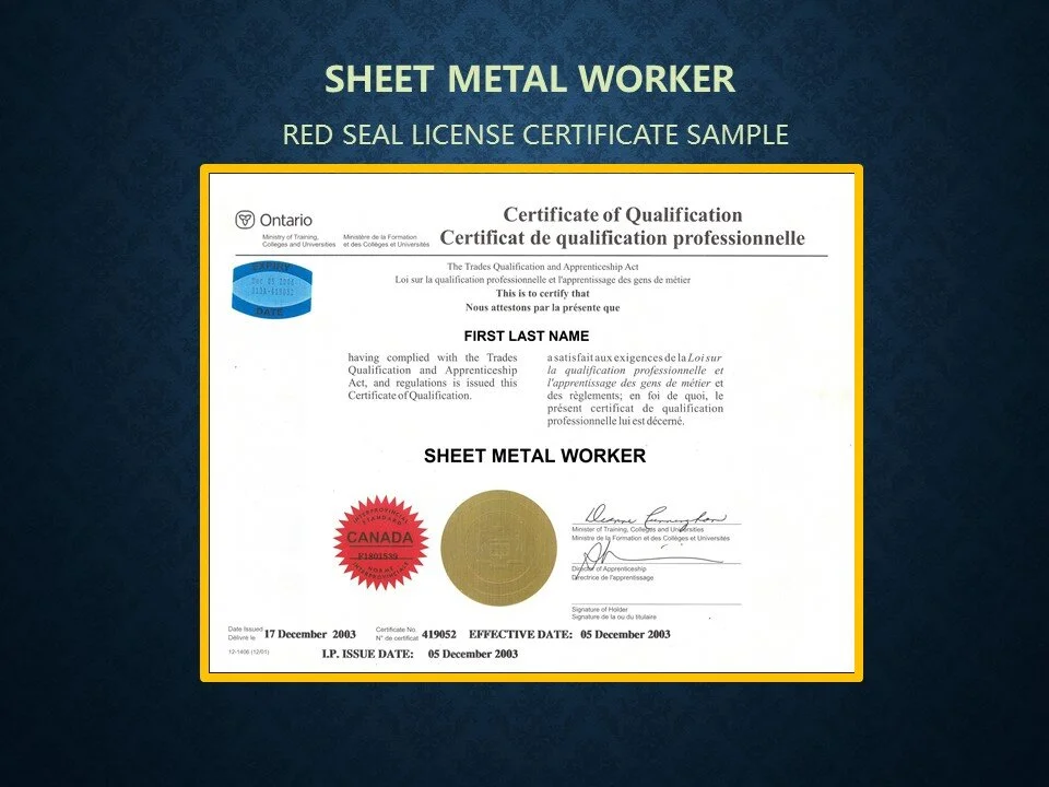 308A SHEET METAL WORKER LICENSE