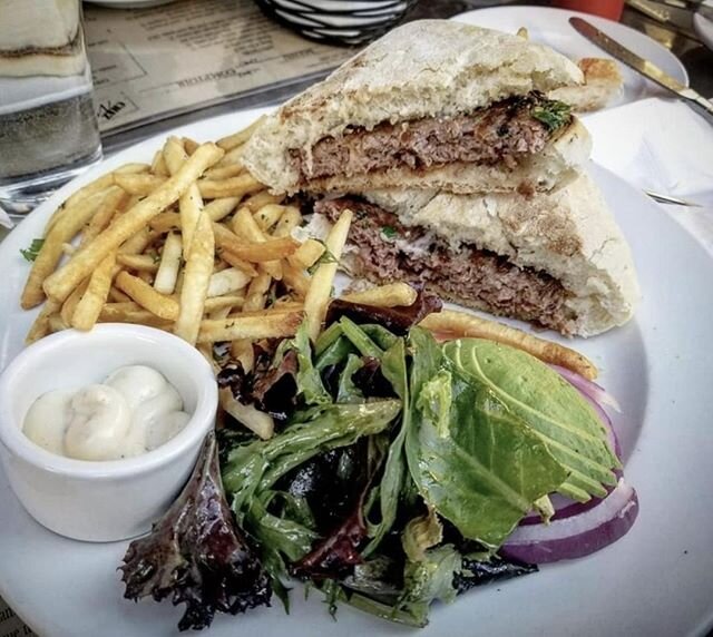 &quot;Chez Maman Impossible burger 🍔 : All i know is that @calvinchung84 said he couldn't tell the difference and he had the Angus burger whereas i had this impossible burger with Avocado. Yummy and the fries stayed super crunchy till the very end o