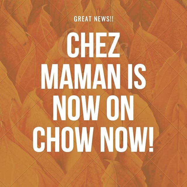 Great News! 
Both Locations are now on @ChowNow 📍Chez Maman WEST 
401 Gough St, San Francisco
Phone Orders: 415-355-9067 📍Chez Maman EAST 
1401 18th St. San Francisco
Pick Up/Phone Orders: (415) 655-9542

ORDER NOW:
https://www.chezmamanrestos.com/