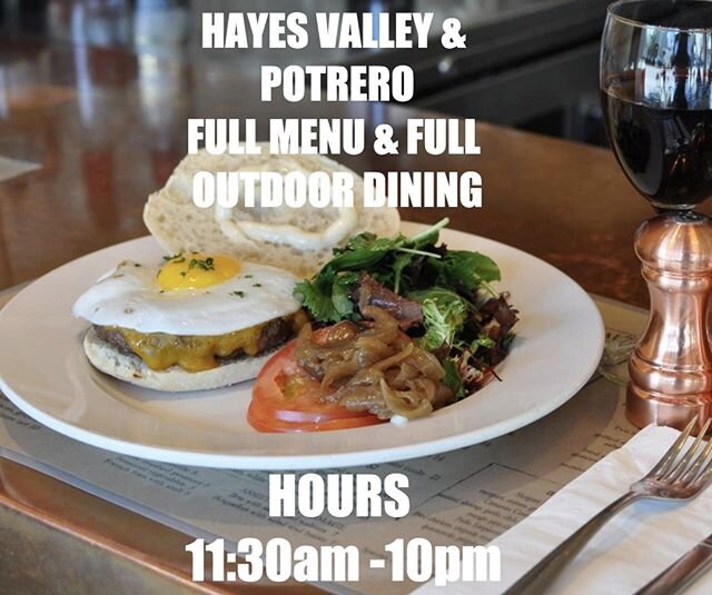 Hayes Valley &amp; Potrero Hill!
FULL Menu &amp; FULL Outdoor Dining

HOURS
11:30AM &mdash; 10PM EVERYDAY 📍Chez Maman WEST
401 Gough St, San Francisco
Phone: 415-355-9067 📍Chez Maman EAST
1401 18th St. San Francisco
Phone: (415) 655-9542
Order Onli
