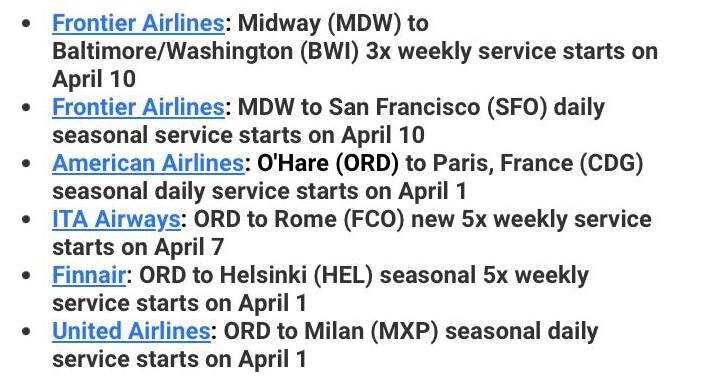 Some new routes for April!
ORD-CDG B788
ORD-FCO A330
ORD-HEL A333
ORD-MXP B788
Remember to tags us @ordairportwatch or use our hashtag #ordairportwatch when posting!