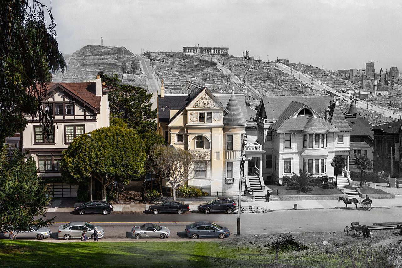  Composite image by  Shawn Clover , depicting 2 houses on Gough which stand today. 