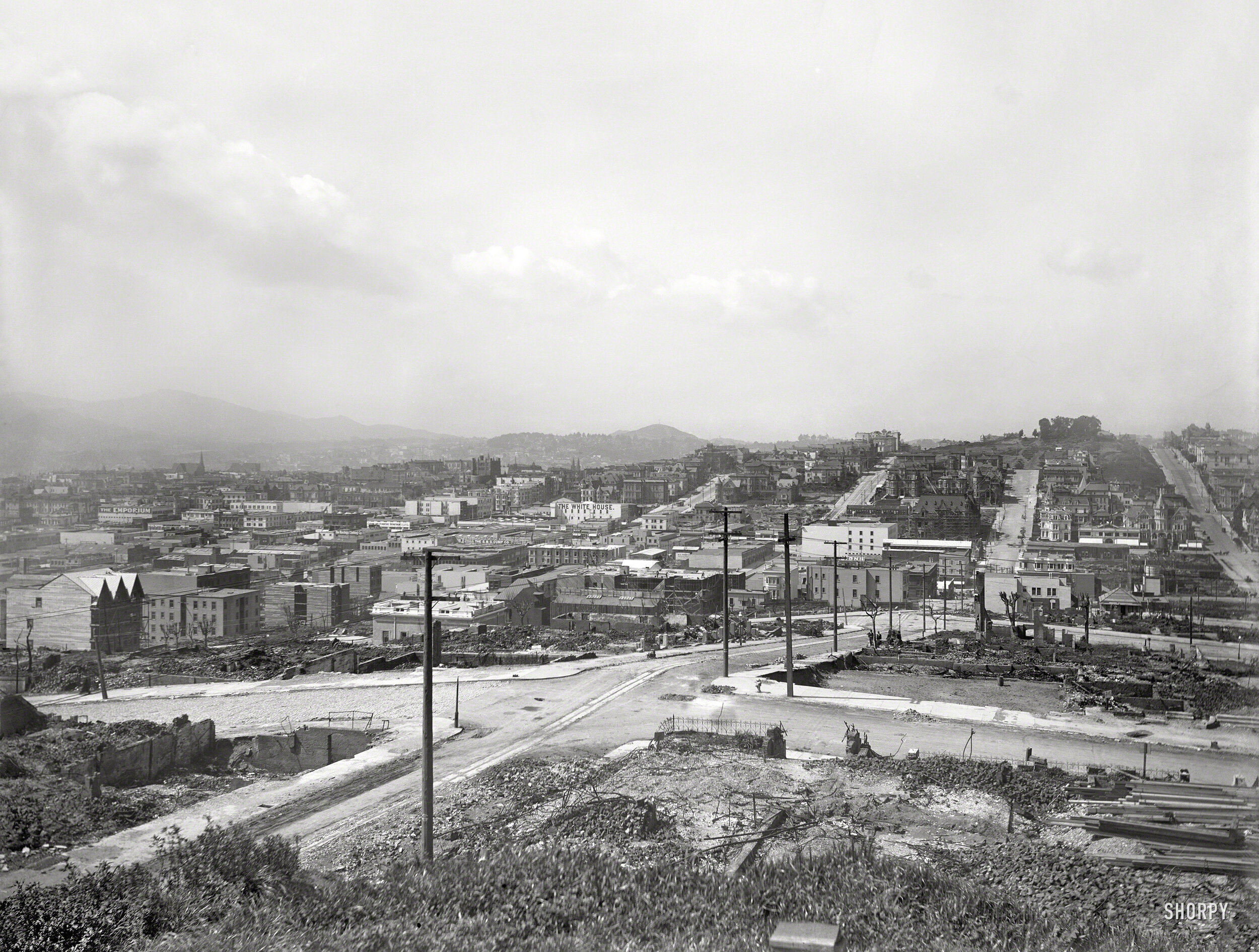  Post-fire view west. Lafayette Park is visible as the  distant trees at right.  Wyland Stanley Collection via Shorpy  